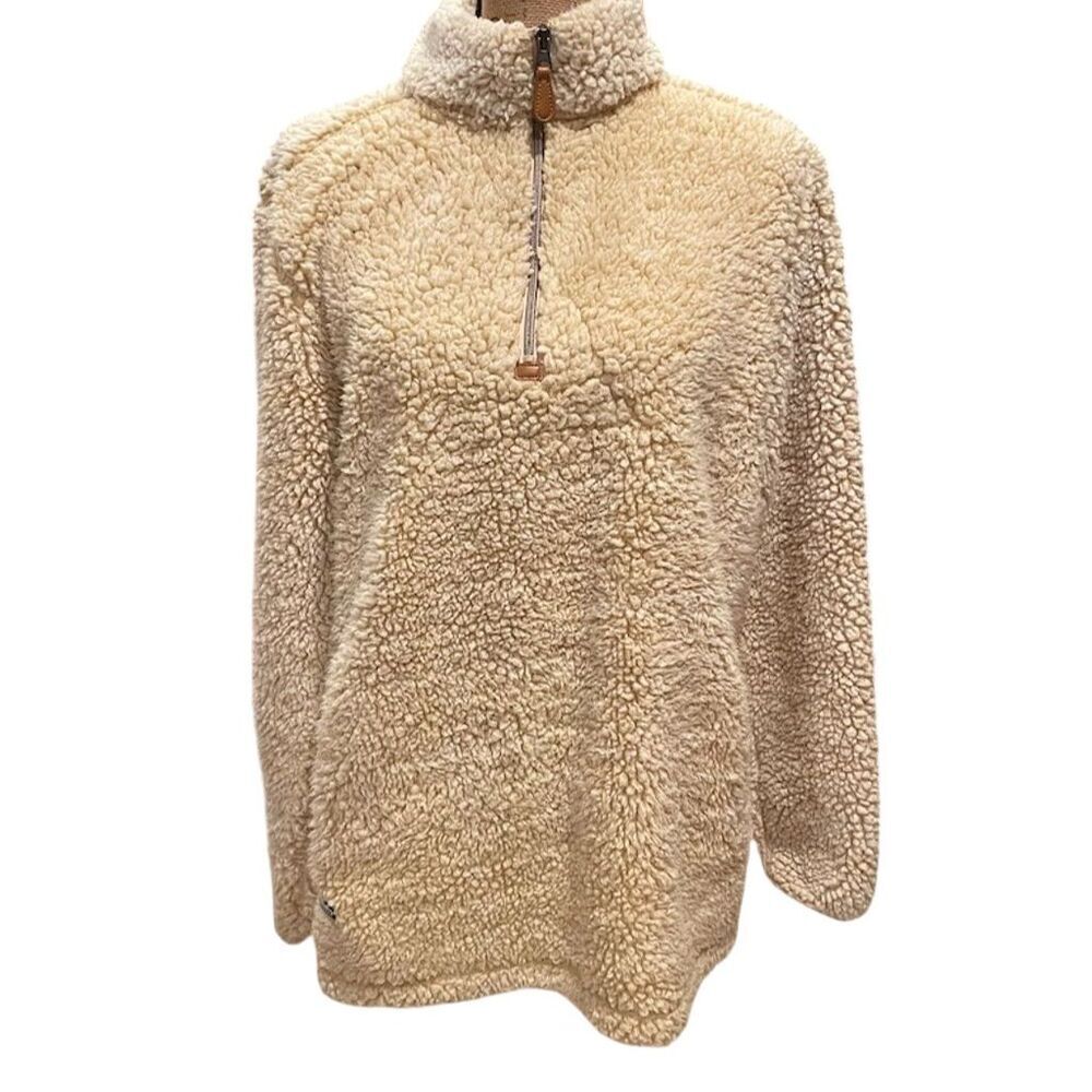 Simply Southern Women's Sherpa  Jacket Cream Size M Casual Coastal Fisherman